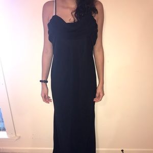 Floor length black dress